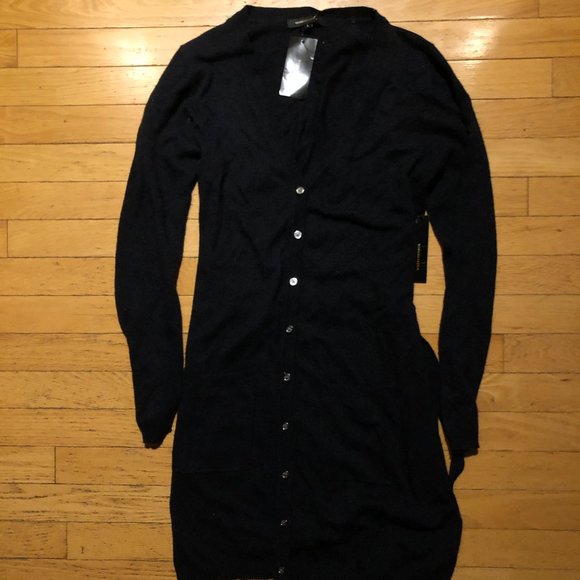 Brand New Long Women's BCBGMaxazria Black Cardigan Sweater - Picture 6 of 9